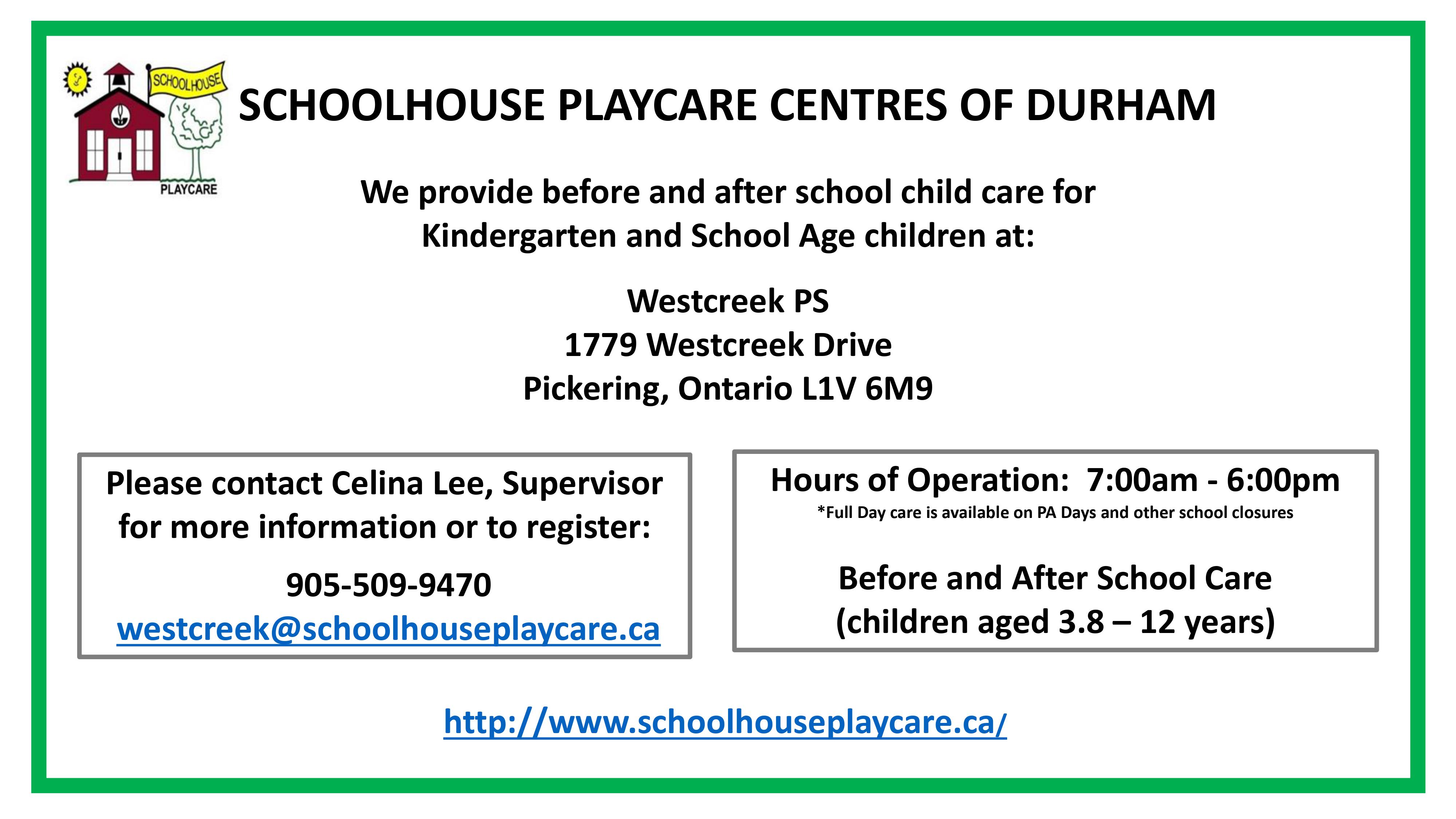 Westcreek Schoolhouse Playcare Centre